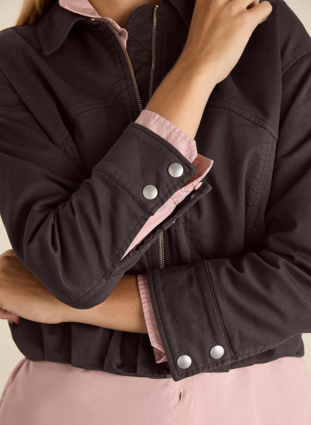 Esme Organic Cotton Bomber Jacket - Dark Chocolate Baukjen