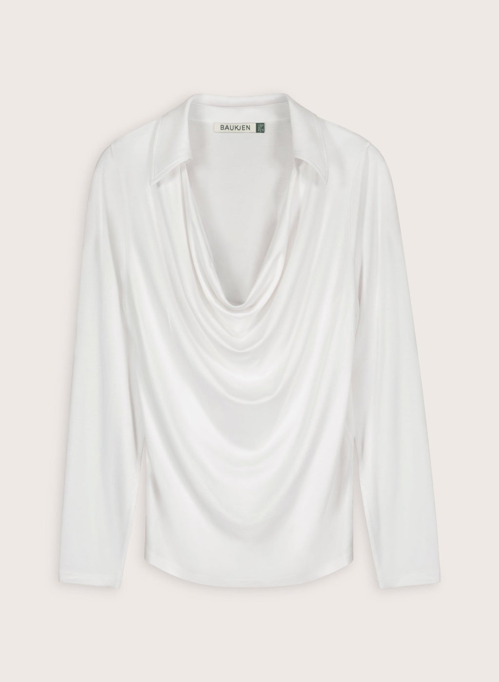 Etta Cowl Neck Top - Pure White Baukjen
