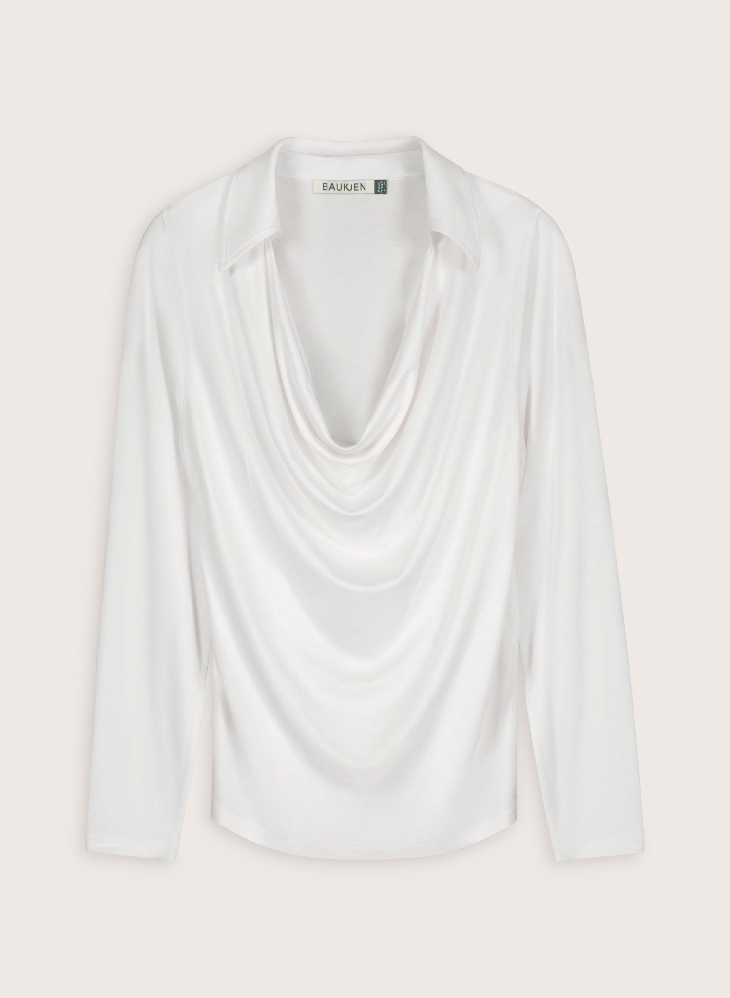 Etta Cowl Neck Top - Pure White Baukjen