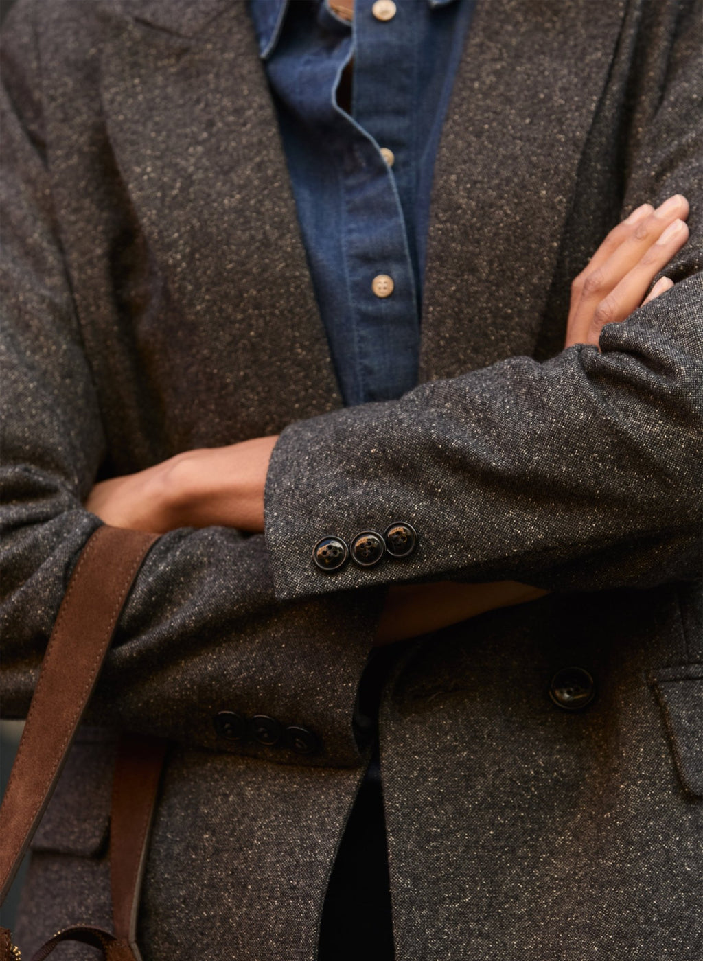 Eugenie Wool Blend Tailored Blazer - Grey Baukjen