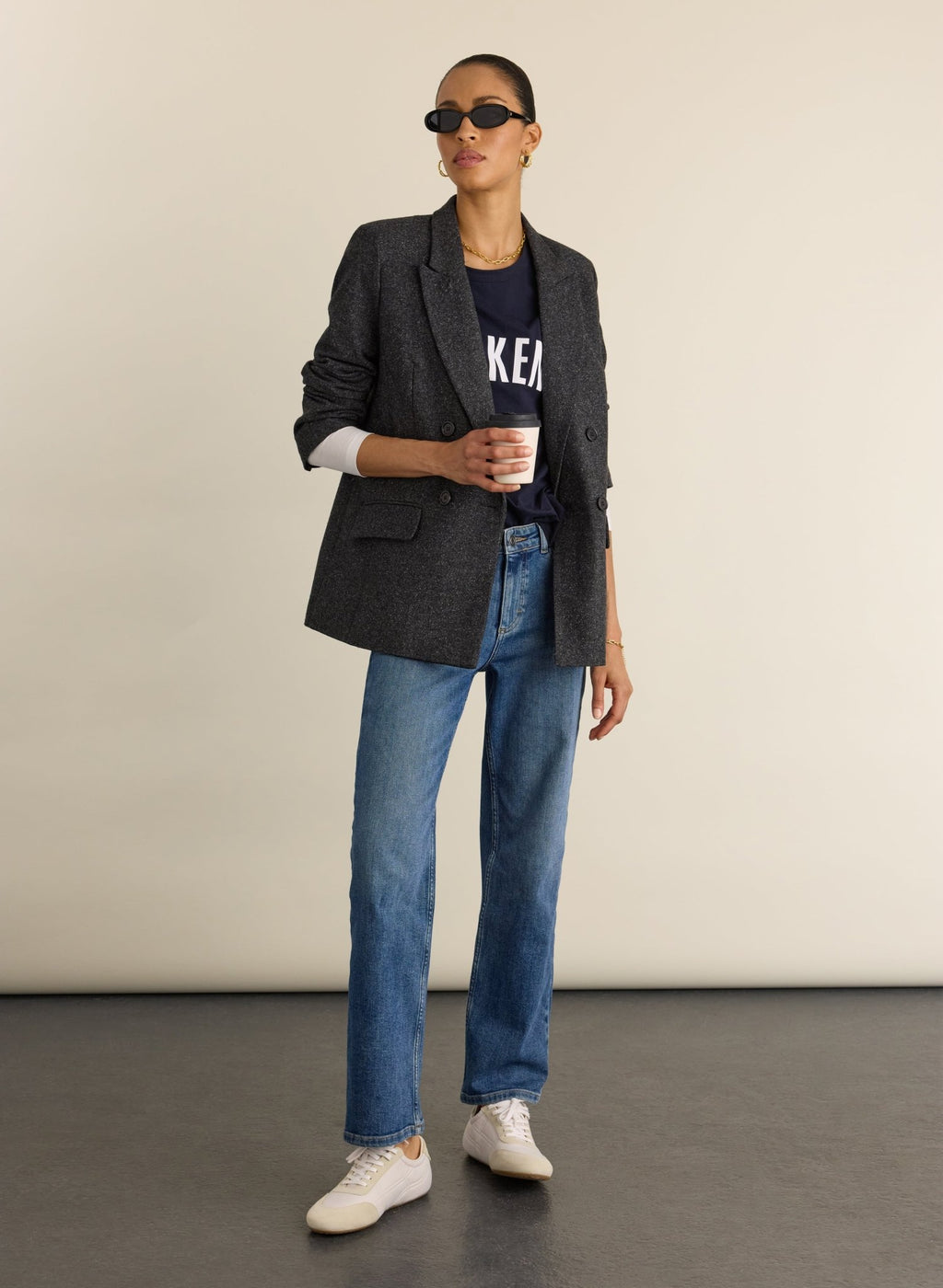 Eugenie Wool Blend Tailored Blazer - Grey Baukjen
