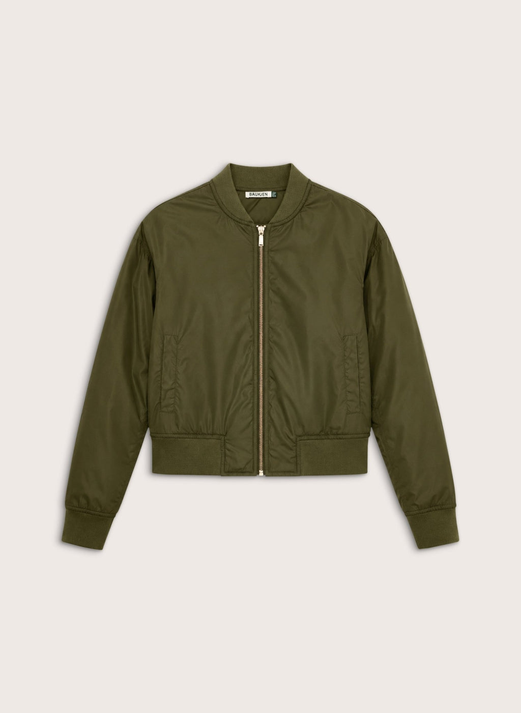 Eve Cropped Bomber Jacket - Khaki Baukjen