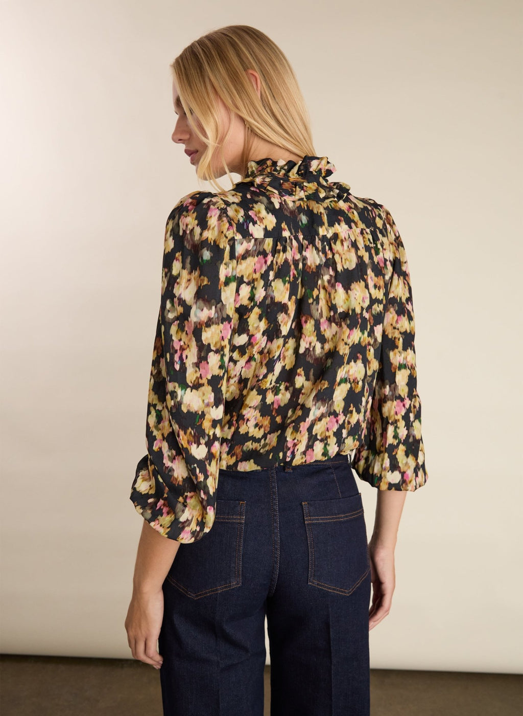 Eve Printed Blouse - Navy Blossom Baukjen