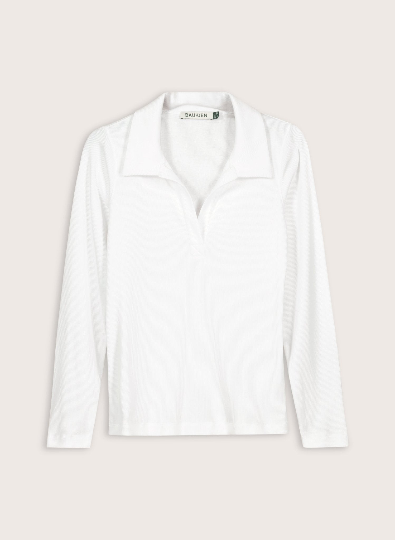 Fern Organic Cotton Collar Top - Pure White Baukjen