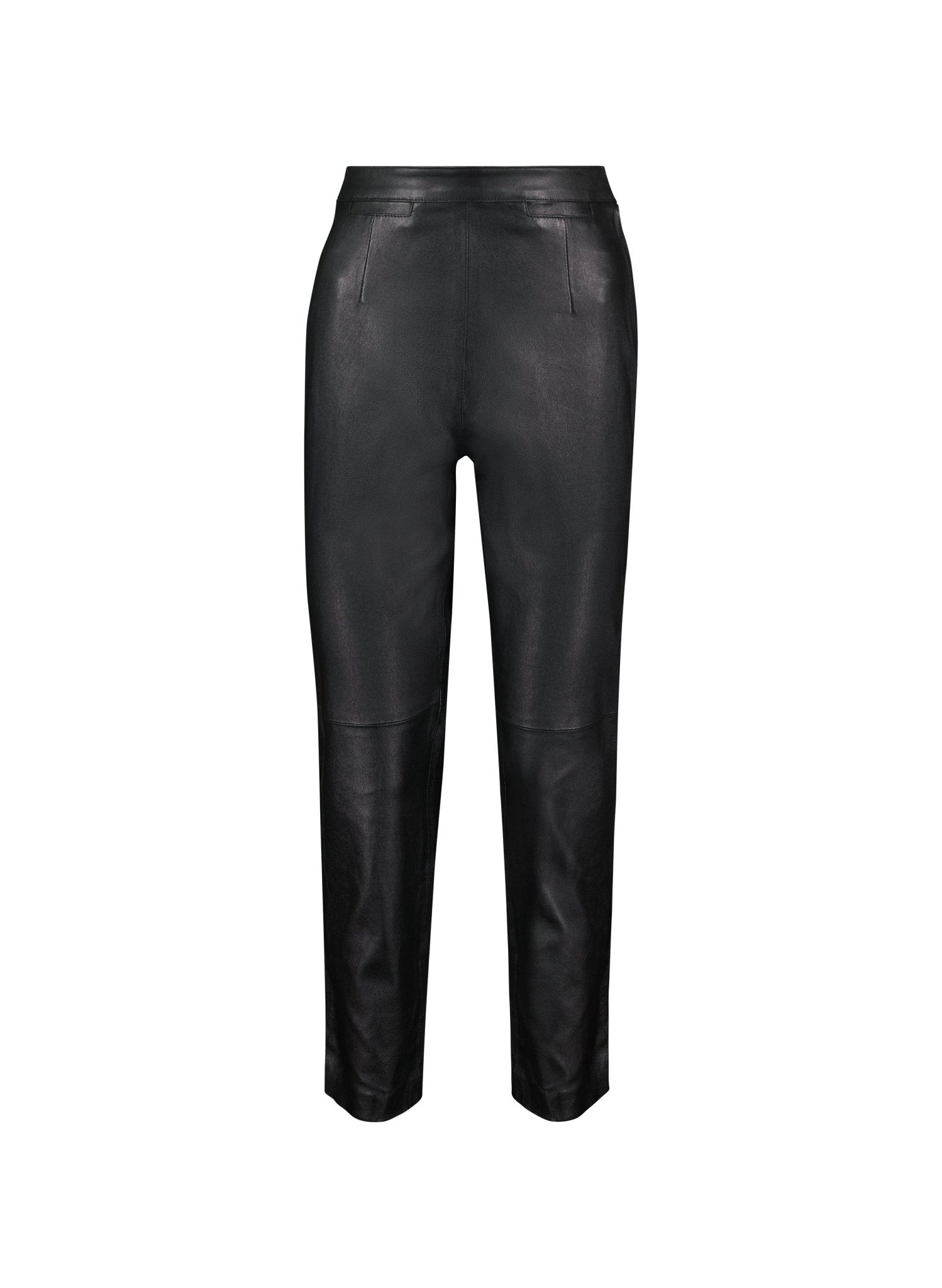 Fiona Leather Trousers - Caviar Black Baukjen