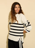 Fleur Striped Wool Blend Jumper - Cream and Black Baukjen