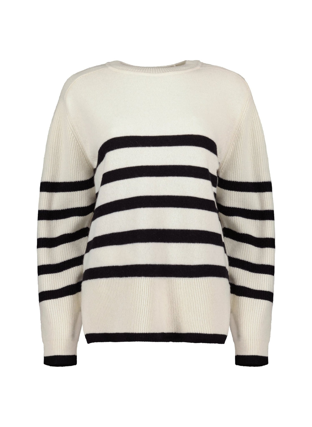 Fleur Striped Wool Blend Jumper - Cream and Black Baukjen
