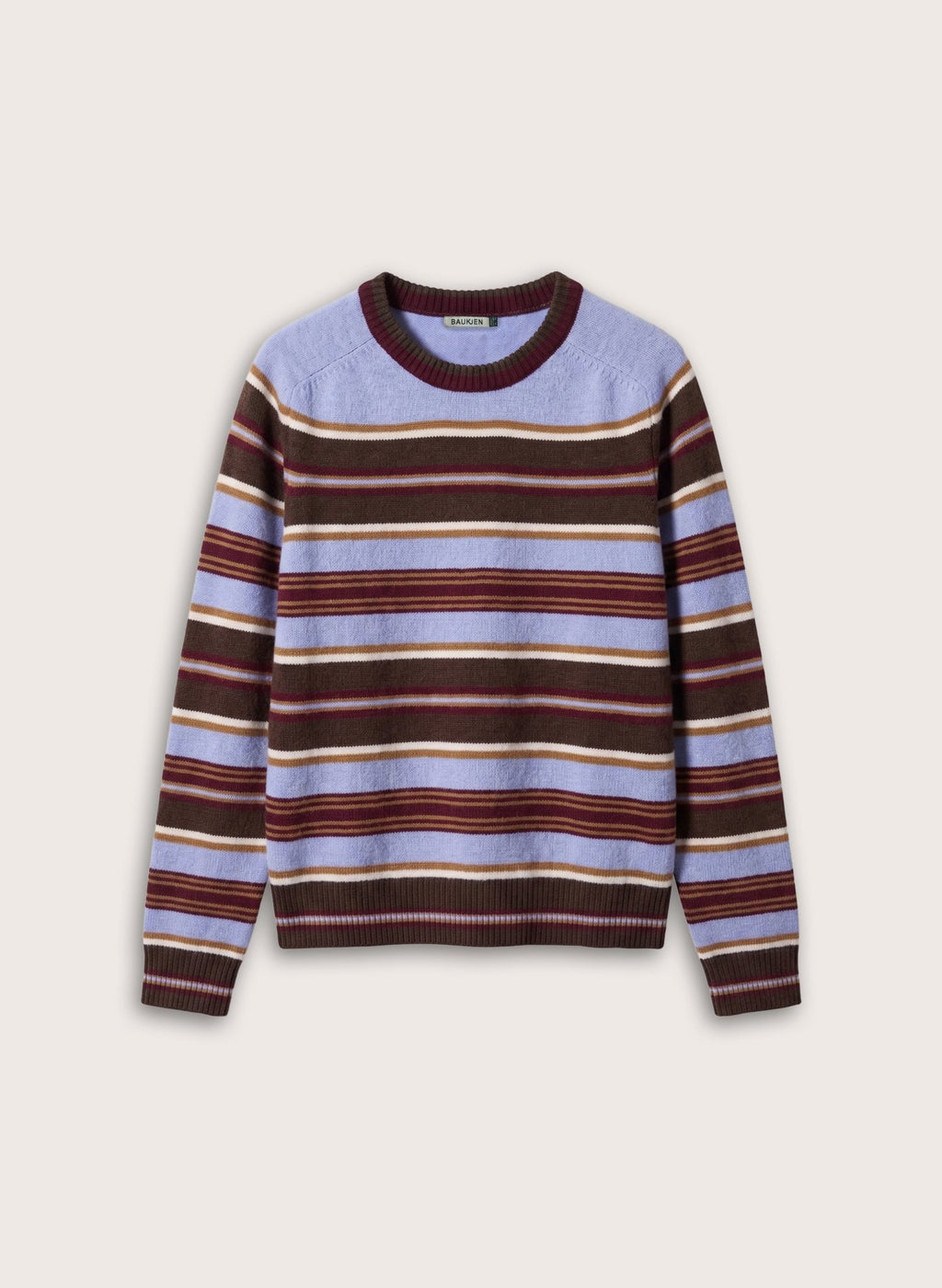 Flora Striped Crew Neck Jumper - Blue Choc Mix Baukjen