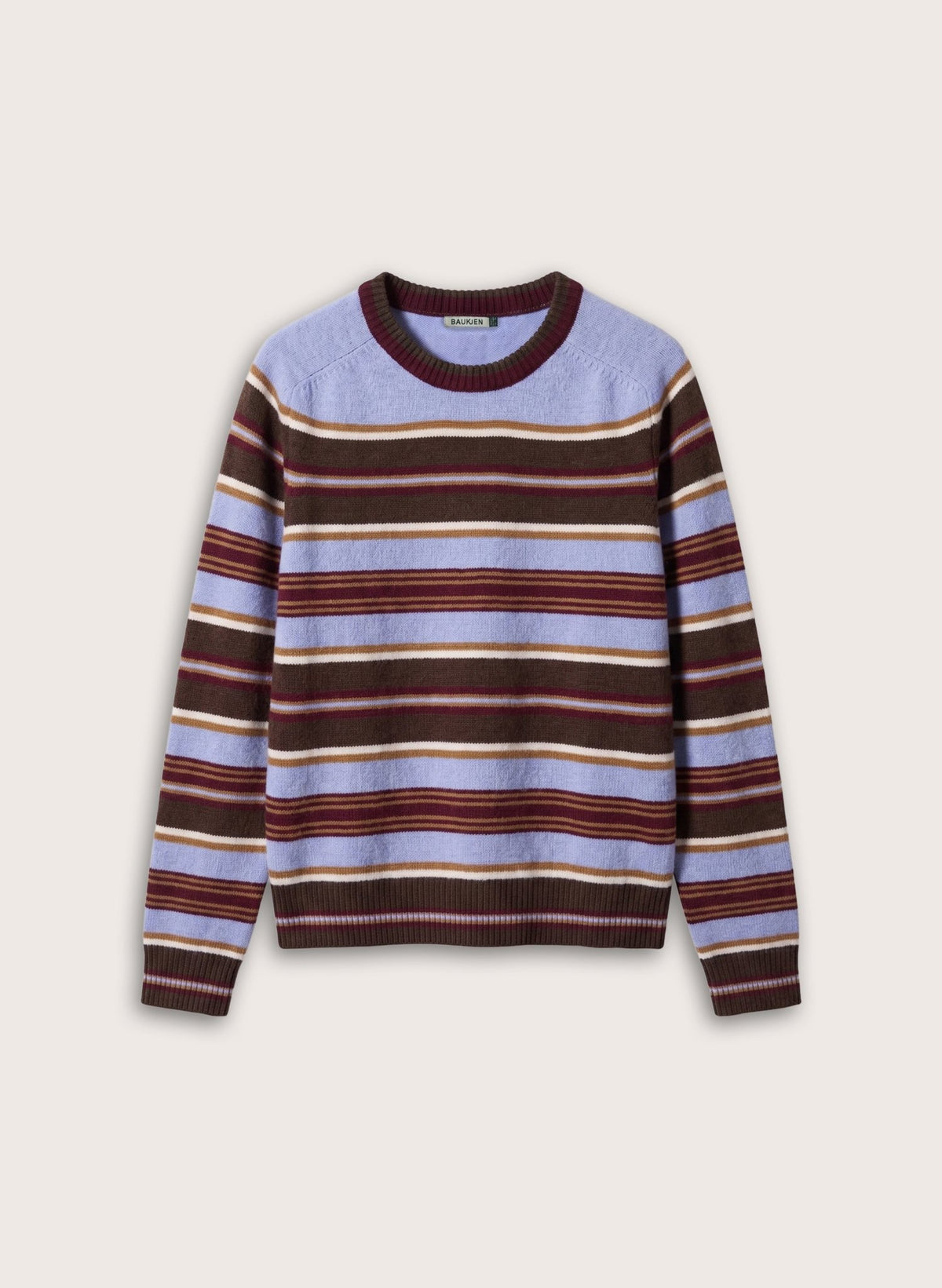 Flora Striped Crew Neck Jumper - Blue Choc Mix Baukjen