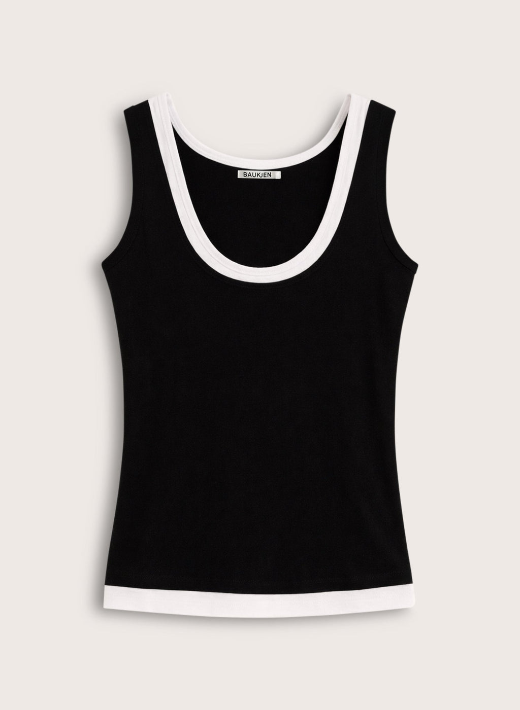 Flossie Layered Tank - Caviar Black & White Baukjen