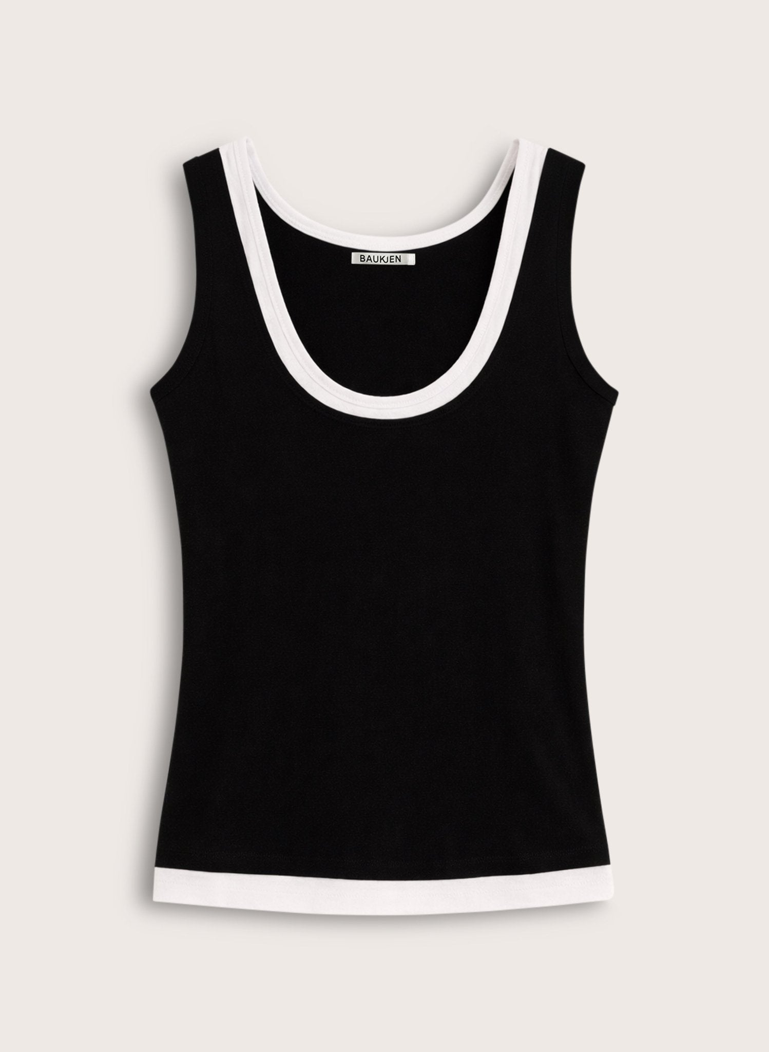 Flossie Layered Tank - Caviar Black & White Baukjen