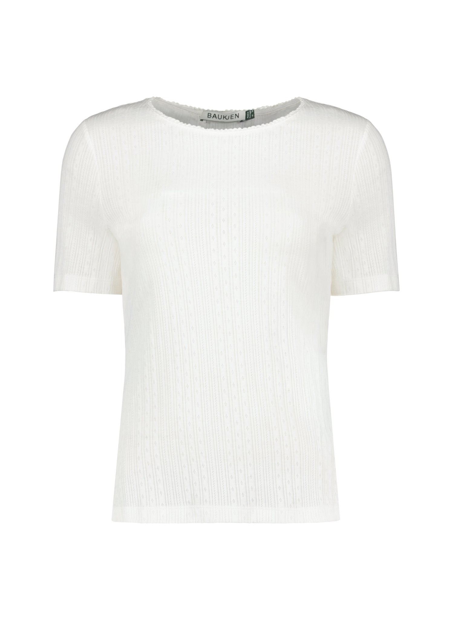 Gabriella Organic Pretty Rib Tee - Pure White Baukjen