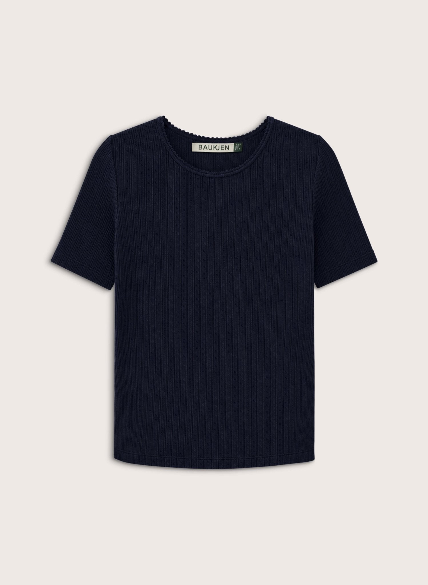 Gabriella Ribbed T-shirt - Navy Baukjen