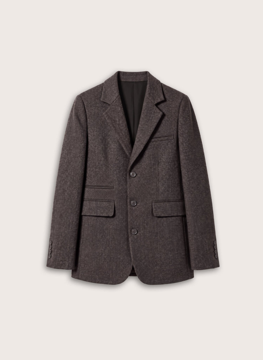 Georgie Oversized Blazer - Brown & Grey Herringbone Baukjen