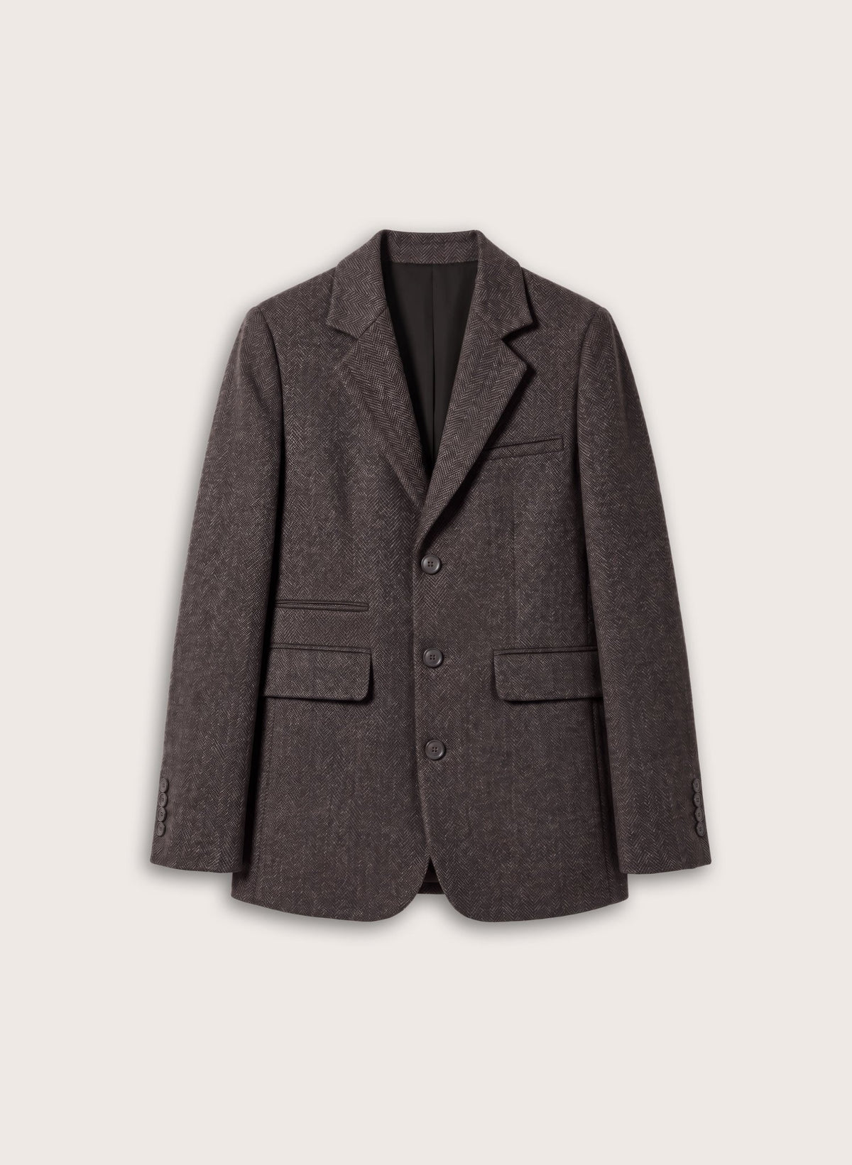 Georgie Oversized Blazer - Brown & Grey Herringbone Baukjen