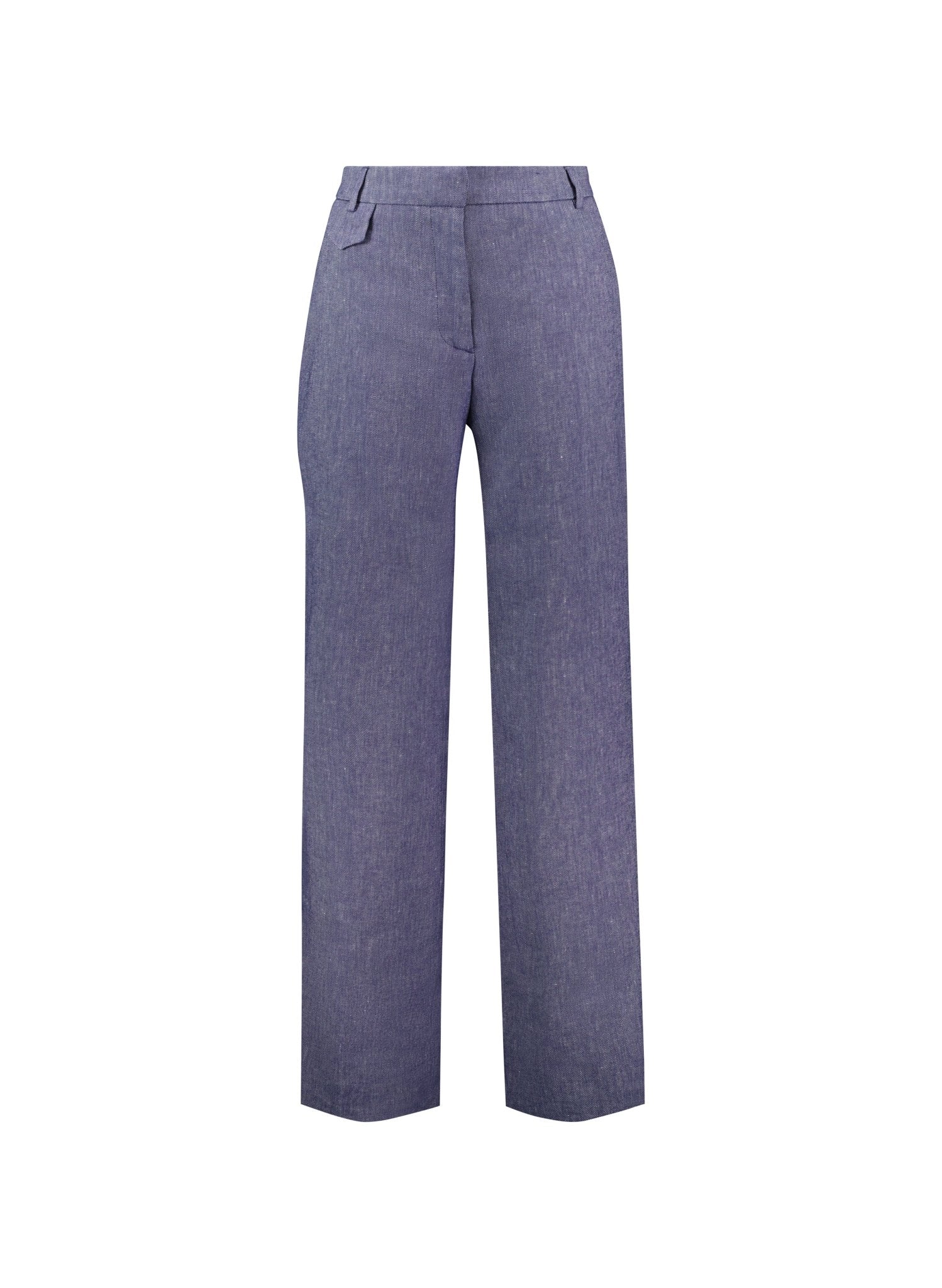 Giselle Linen & Cotton Blend Trousers - Indigo Baukjen