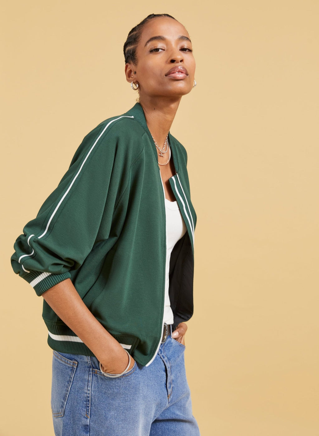 Gretchen Bomber with LENZING™ ECOVERO™ - Forest Green Baukjen