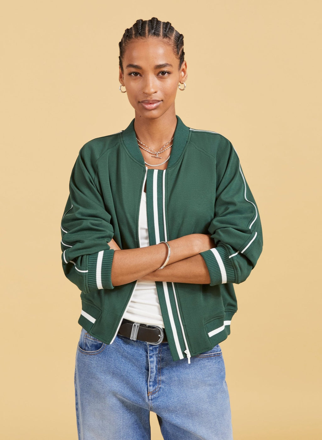 Gretchen Bomber with LENZING™ ECOVERO™ - Forest Green Baukjen