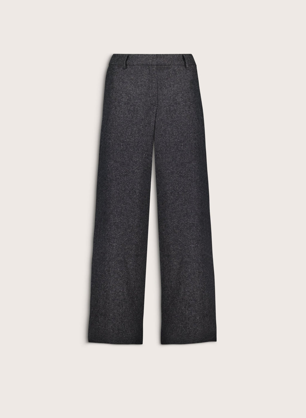 Gwynnie Wool Blend Wide Leg Trousers - Grey Baukjen