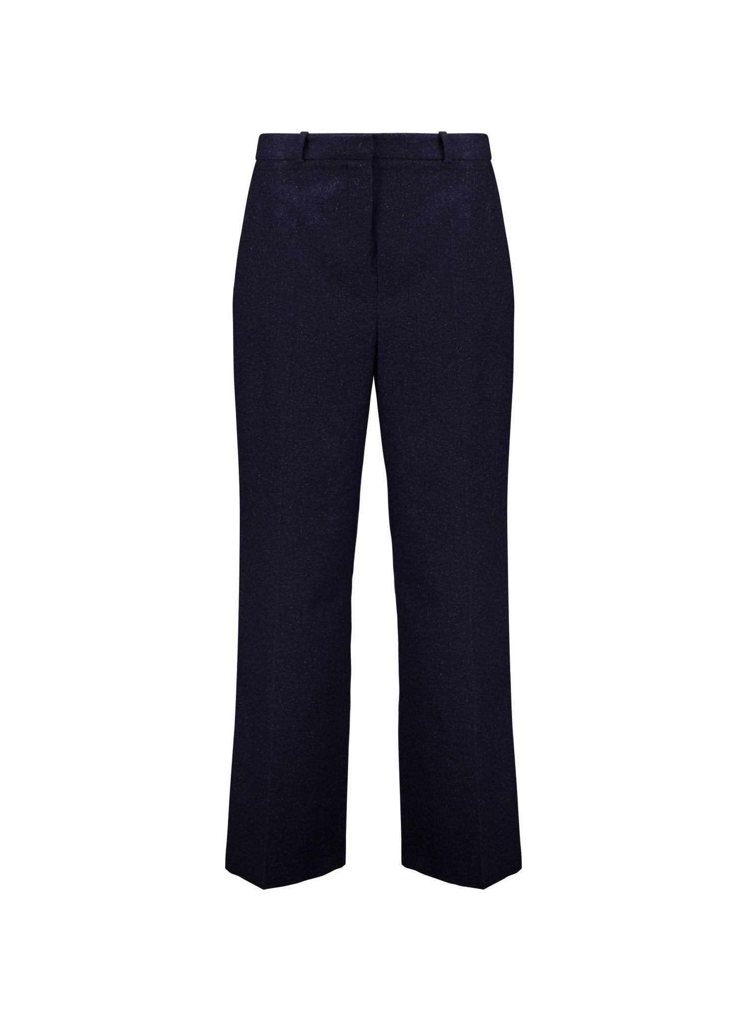 Gwynnie Wool Blend Wide Leg Trousers - Navy Baukjen
