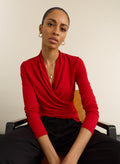 Gylda Fixed Wrap Top - Crimson Red Baukjen