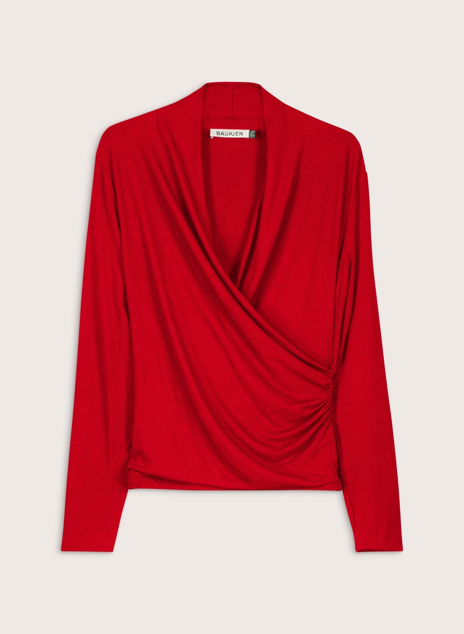 Gylda Fixed Wrap Top - Crimson Red Baukjen