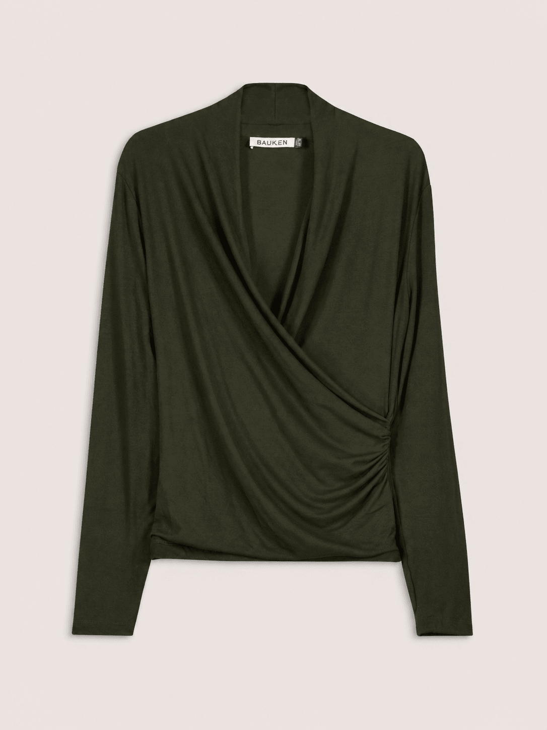 Gylda Fixed Wrap Top - Khaki Baukjen