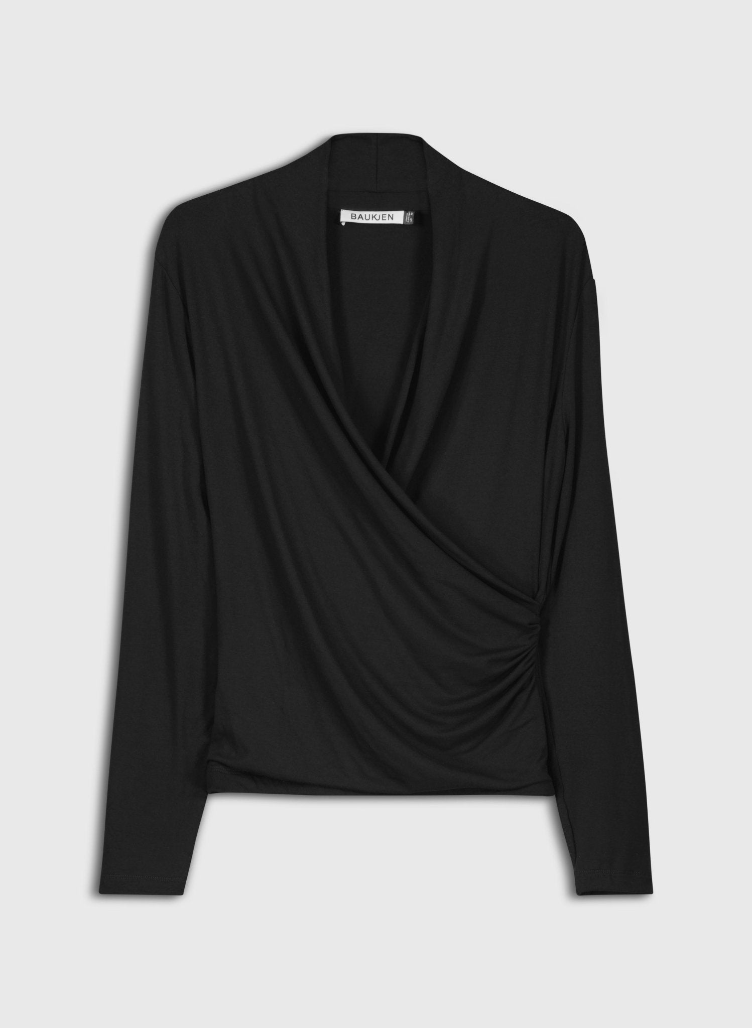 Gylda Wrap Top - Caviar Black Baukjen