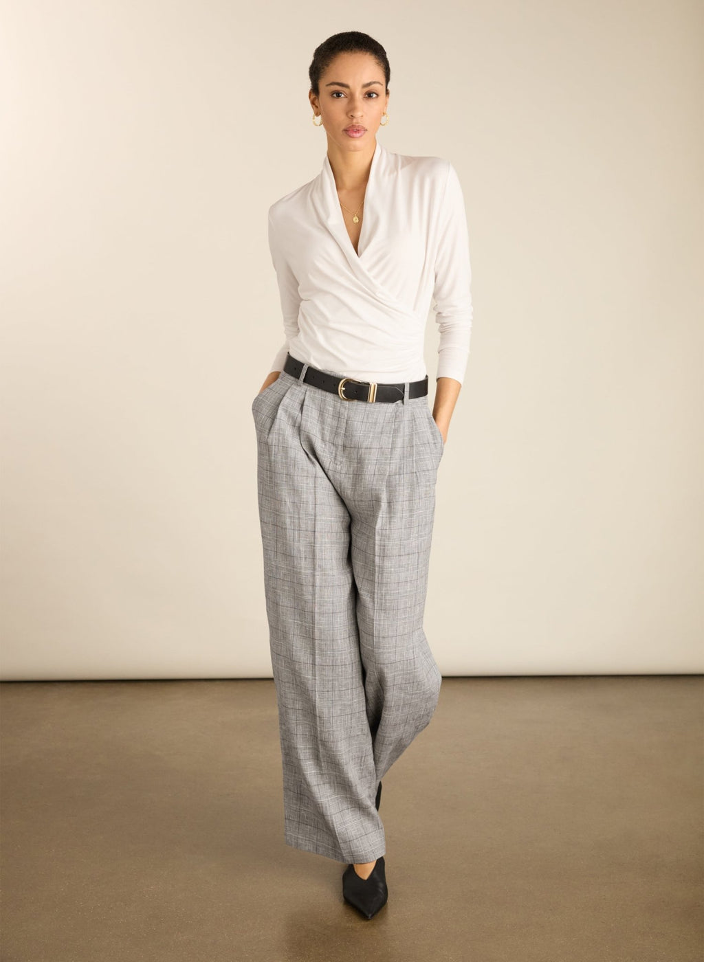 Gylda Wrap Top - Pure White Baukjen