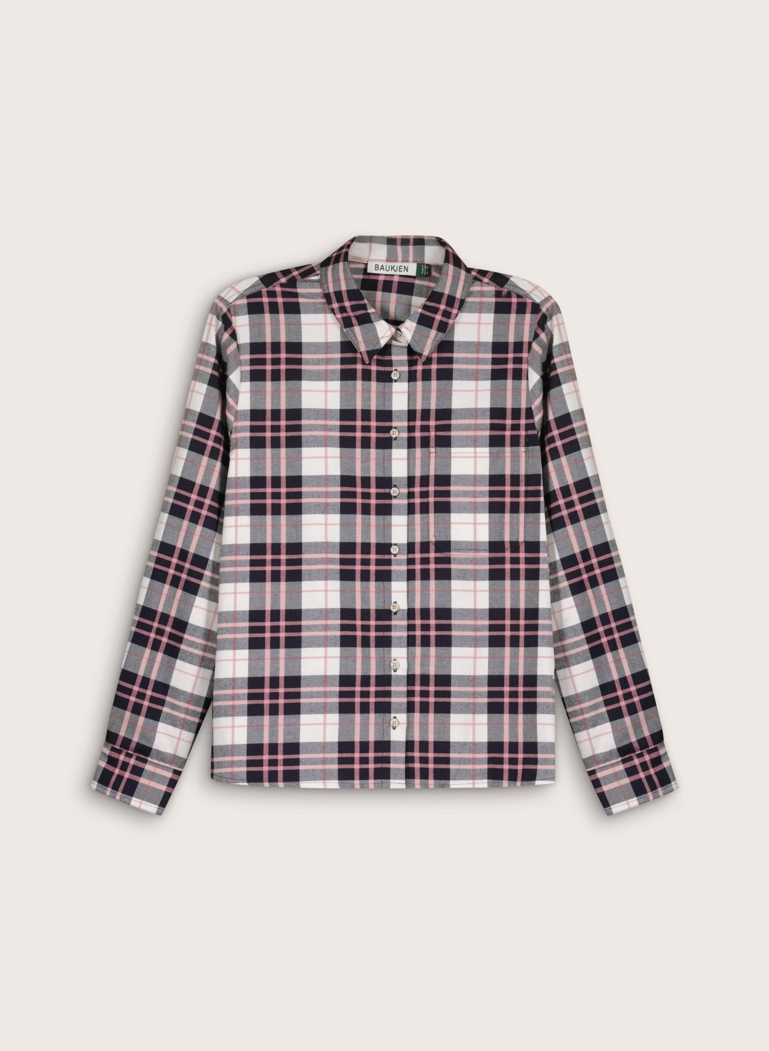 Hailey Organic Cotton Checked Shirt - Navy & Pink Check Baukjen