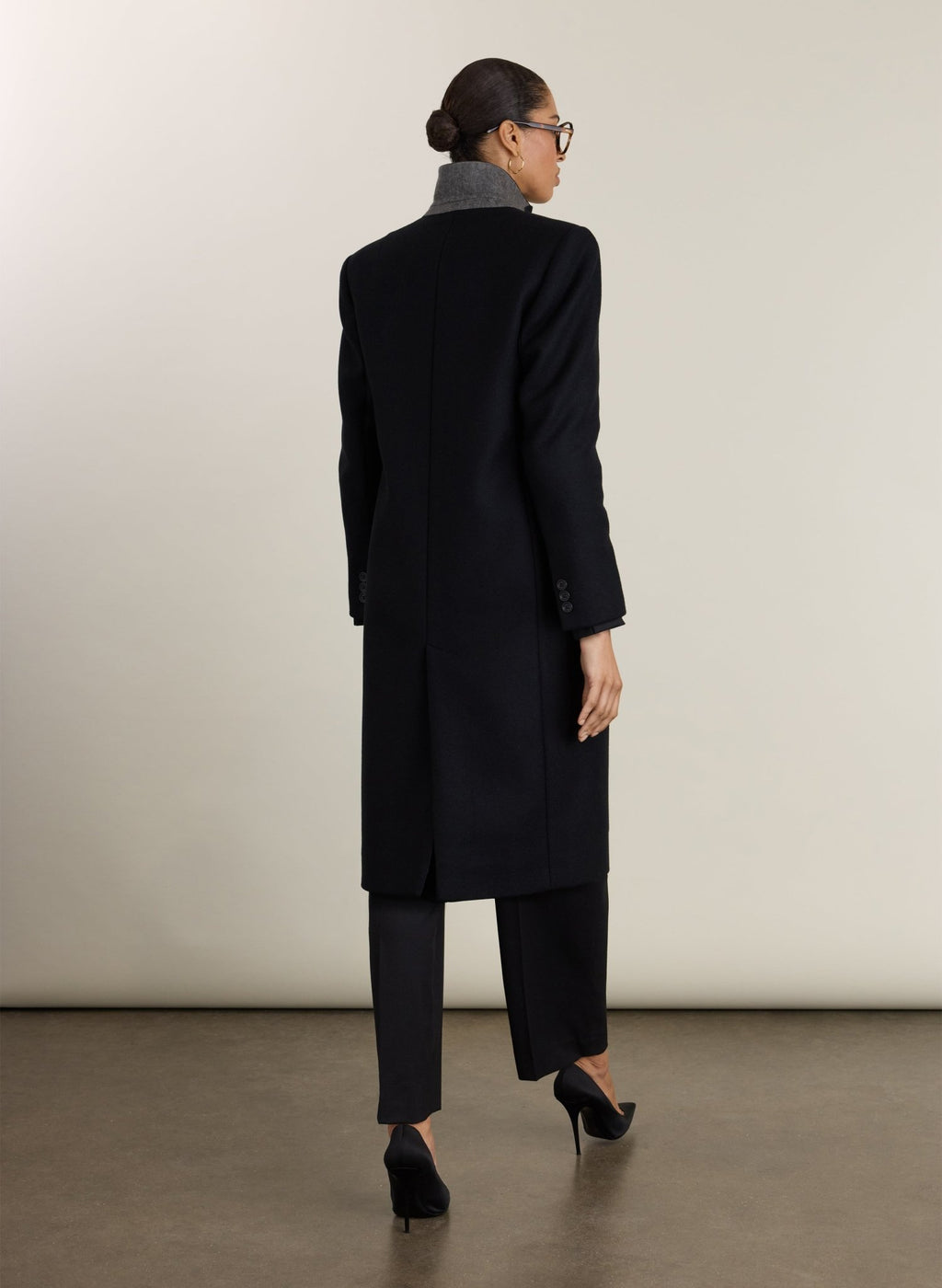 Hana Long Wool Coat - Black Baukjen