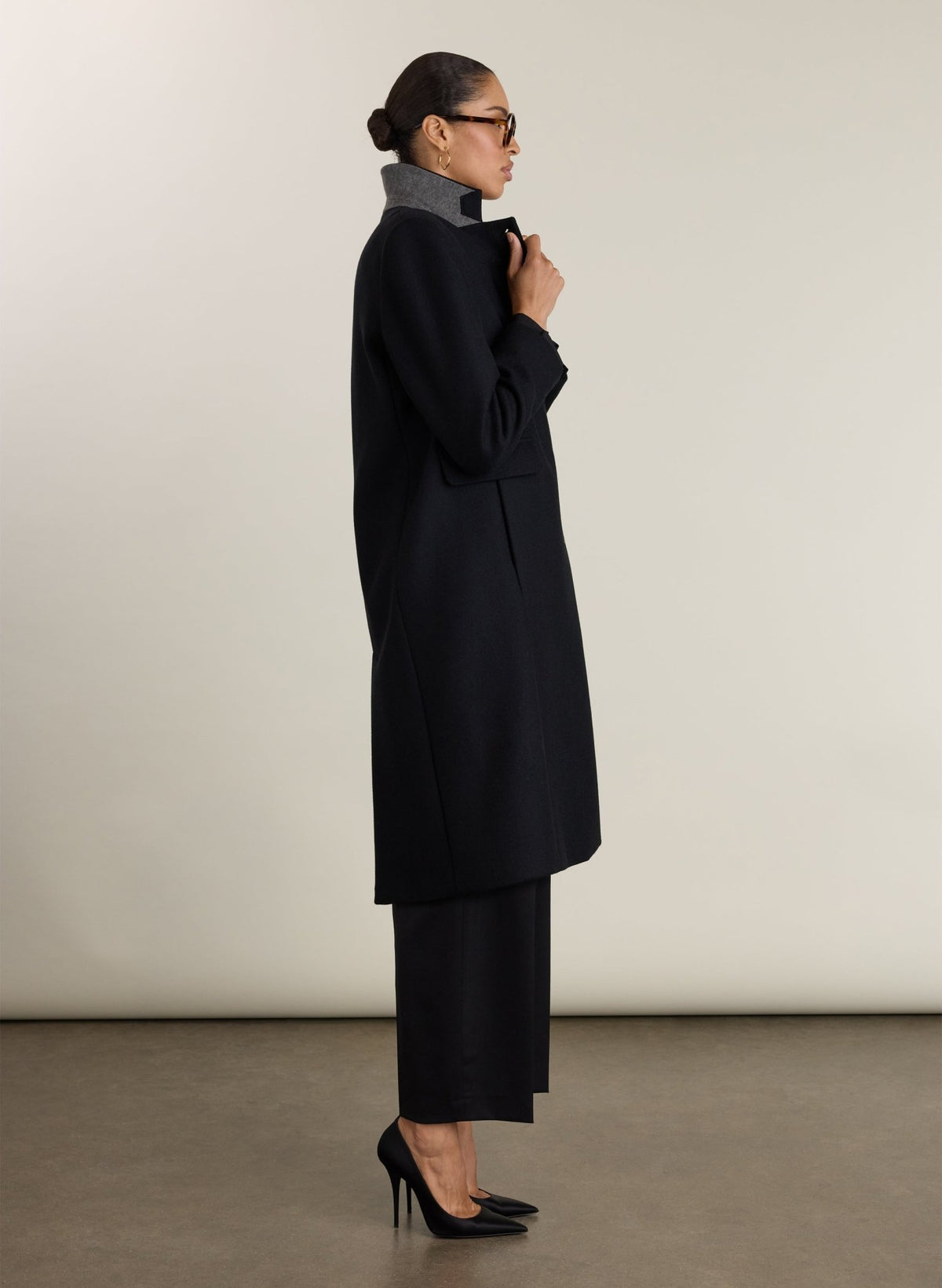 Hana Long Wool Coat - Black Baukjen