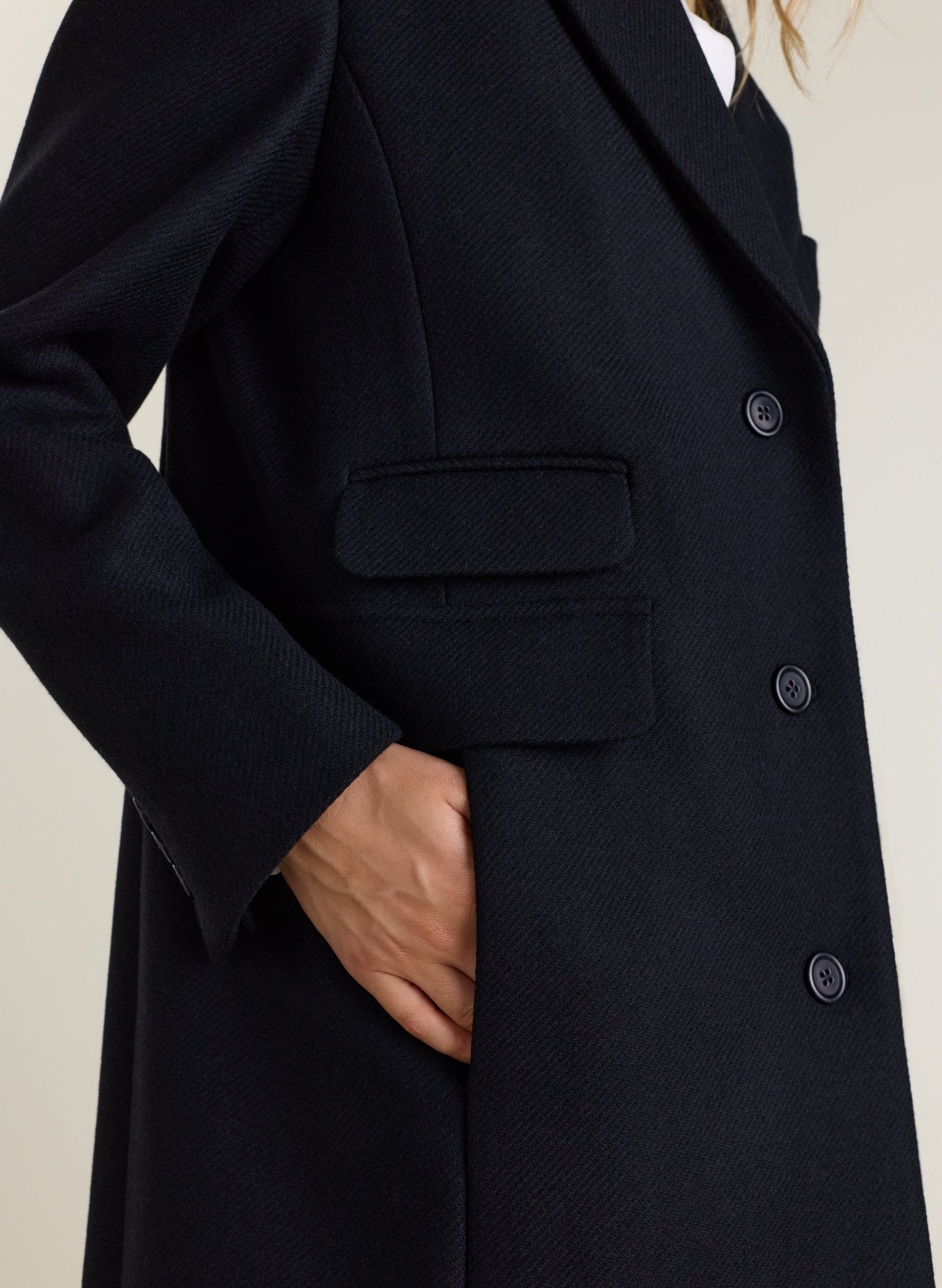 Hana Long Wool Coat - Black Baukjen