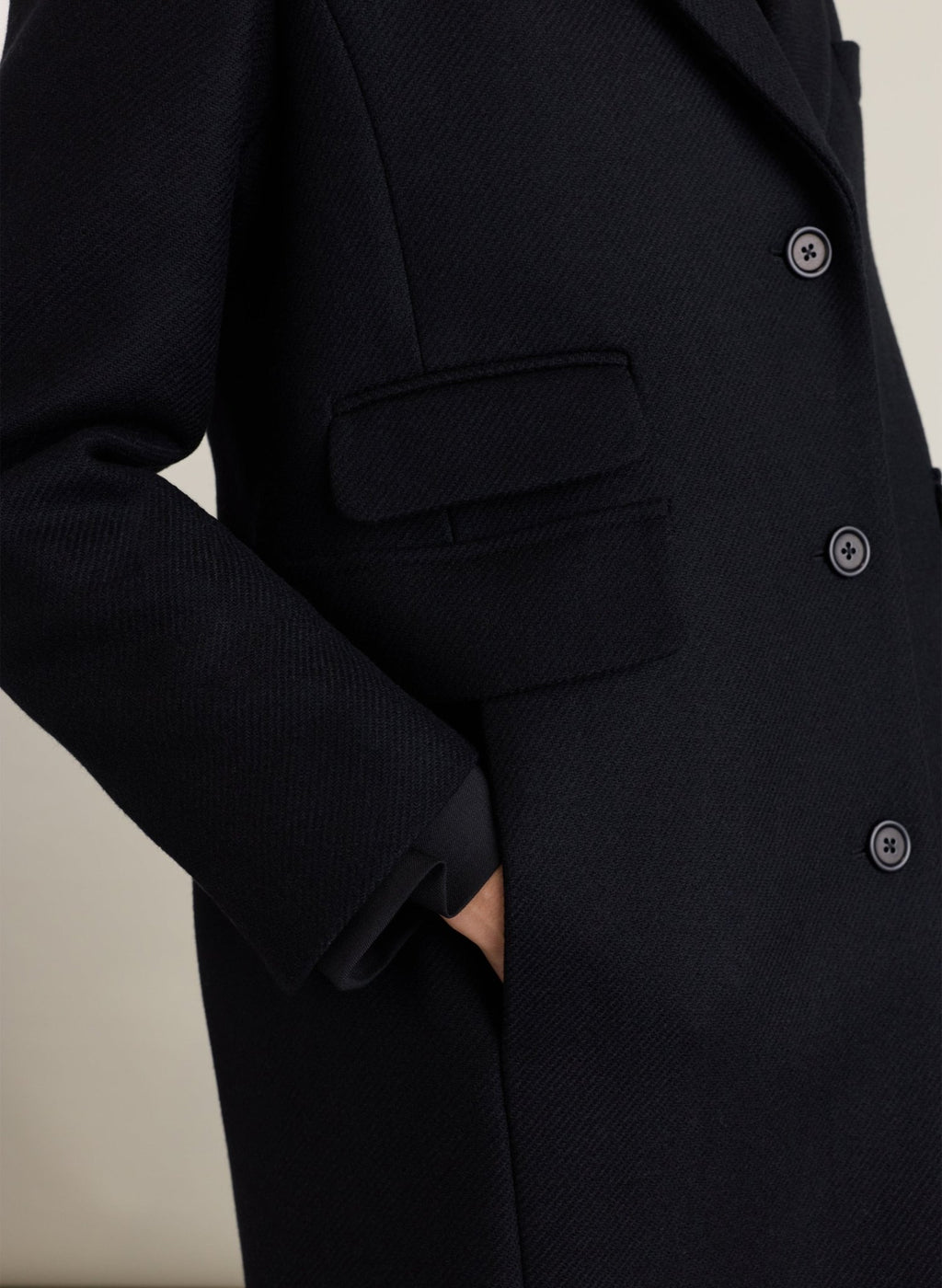 Hana Long Wool Coat - Black Baukjen