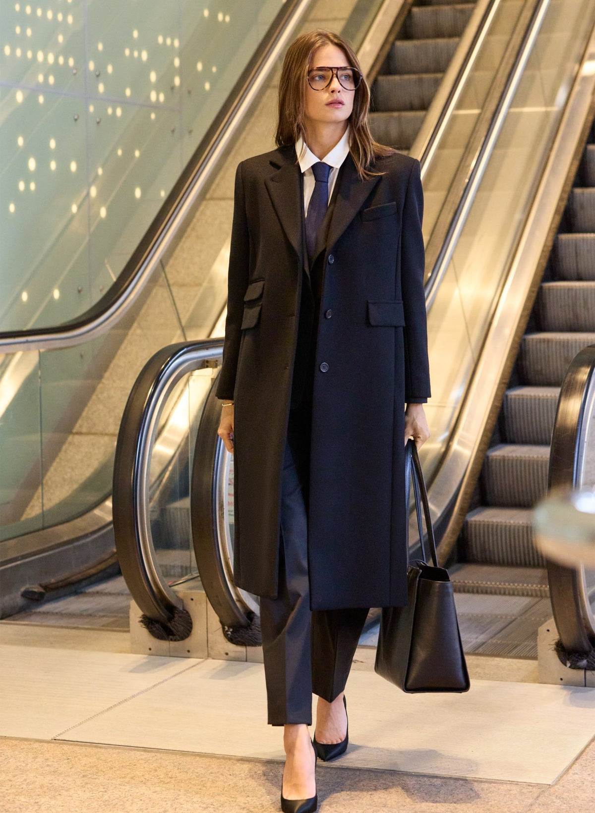 Hana Long Wool Coat - Black Baukjen