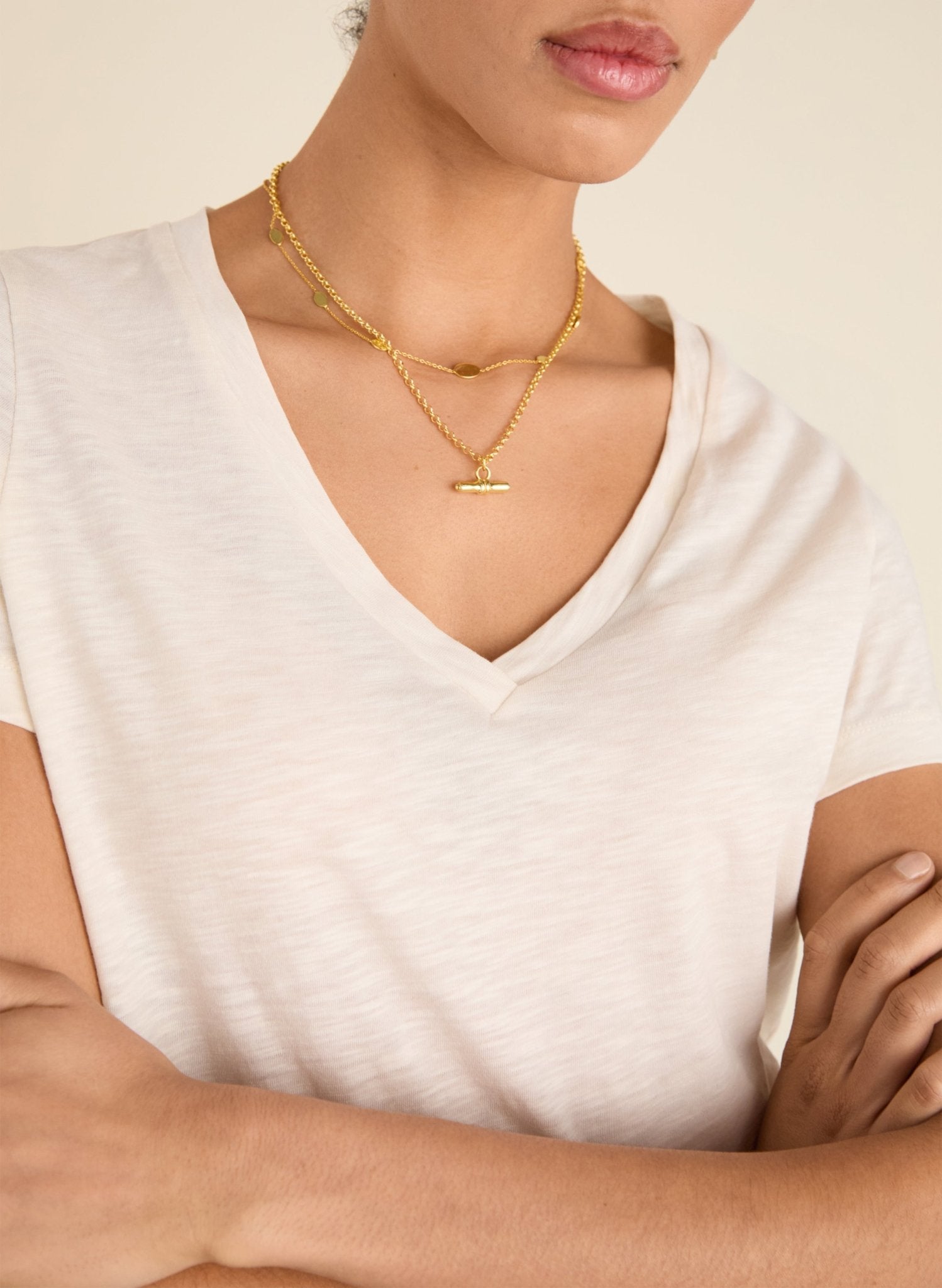 Hanorah Organic V - Neck Tee - Pure White Baukjen