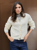 Harri Wool Blend Cable Cardigan - Cream Baukjen