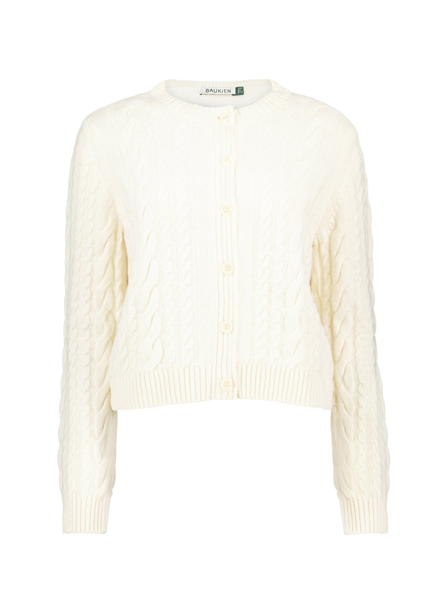 Harri Wool Blend Cable Cardigan - Cream Baukjen
