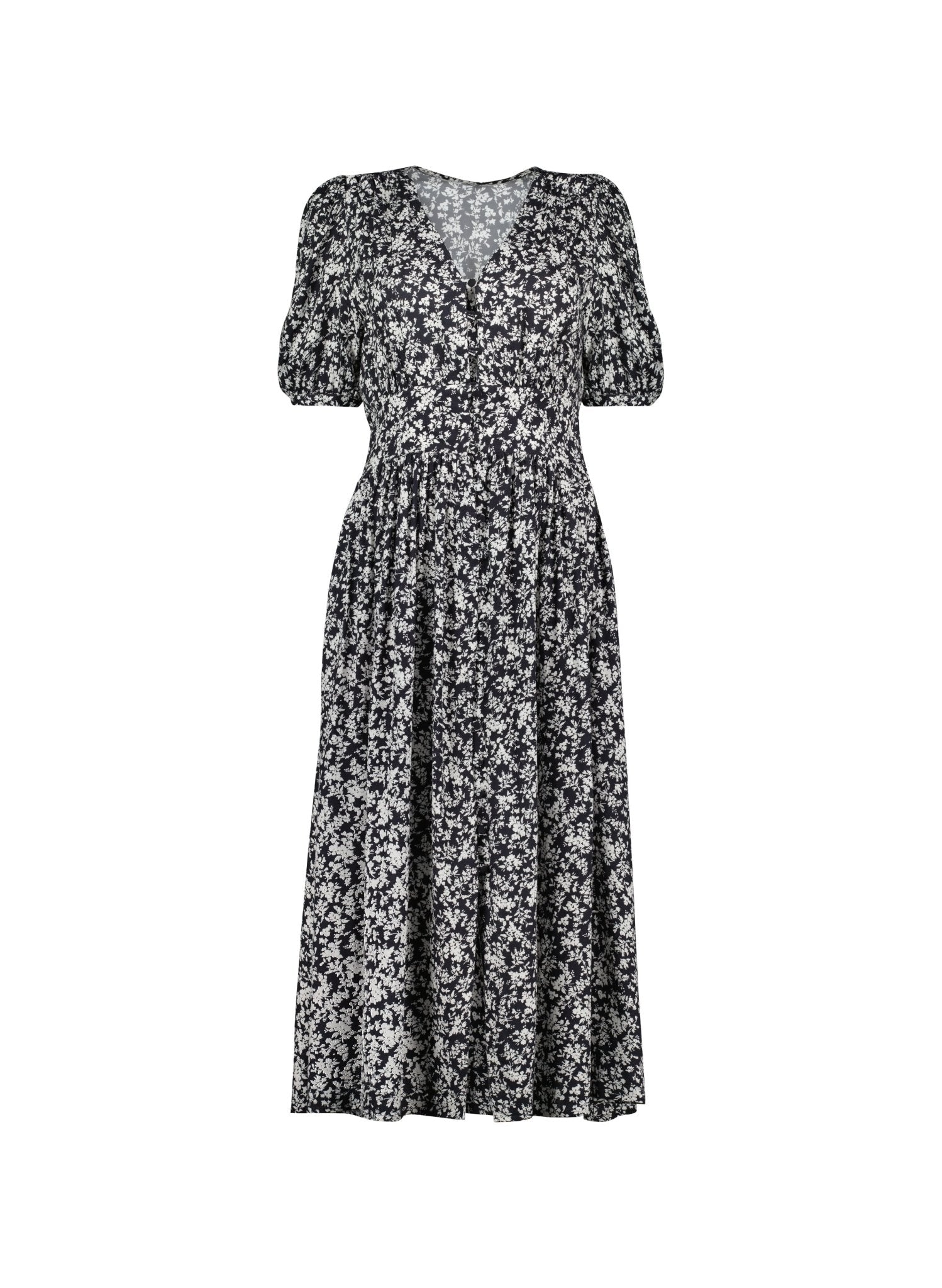 Holly Dress - Black Ditsy Baukjen