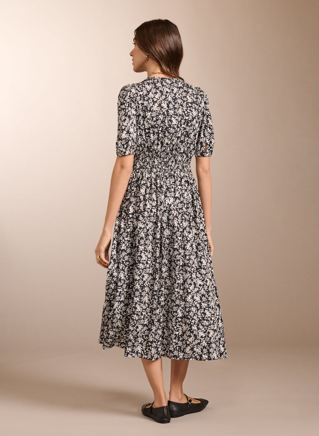 Holly Dress - Black Ditsy Baukjen