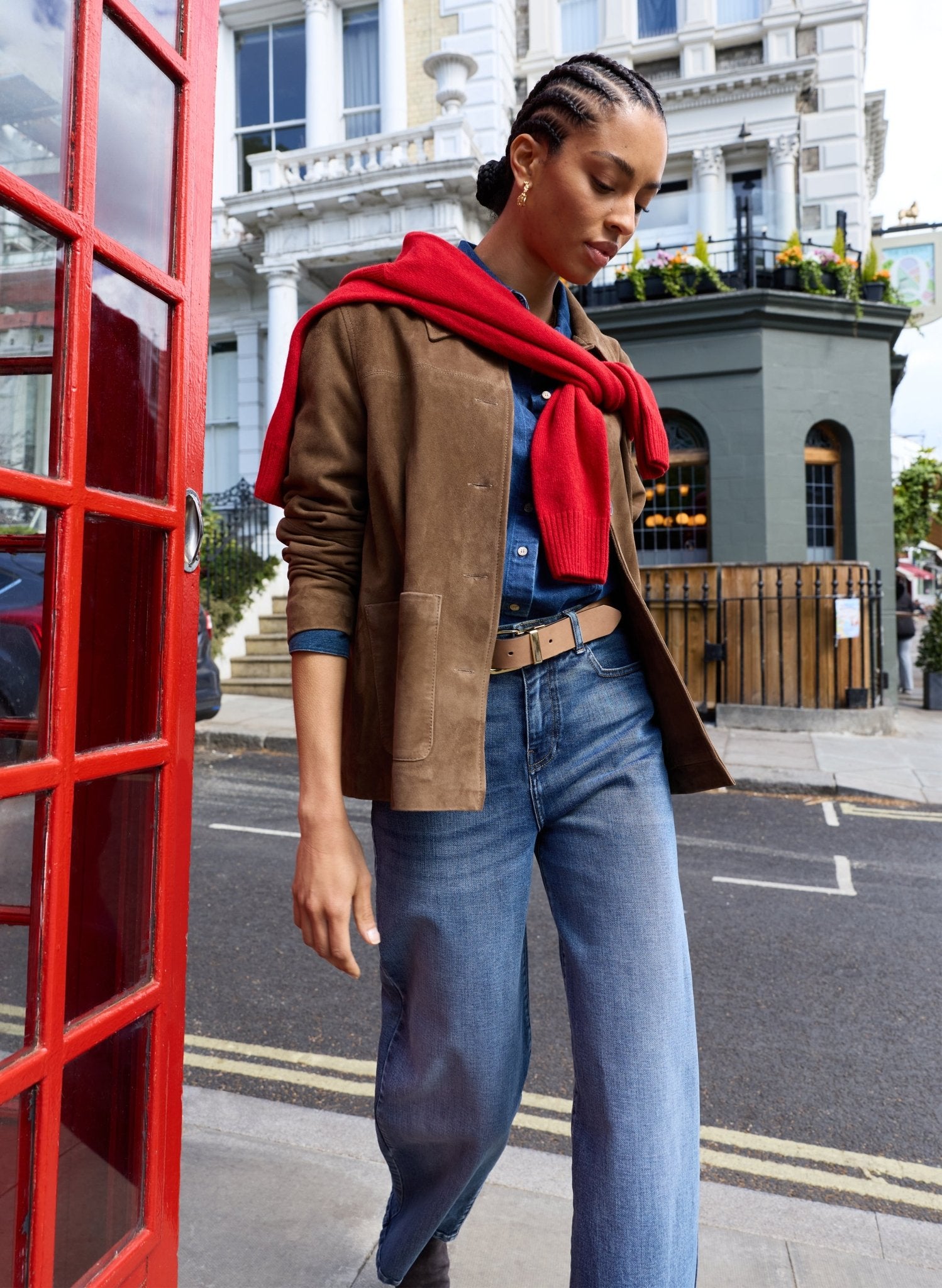 Hudson Suede Blazer - Dark Brown Baukjen