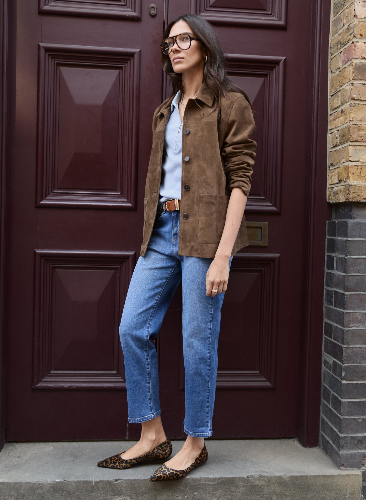 Hudson Suede Blazer - Dark Brown Baukjen