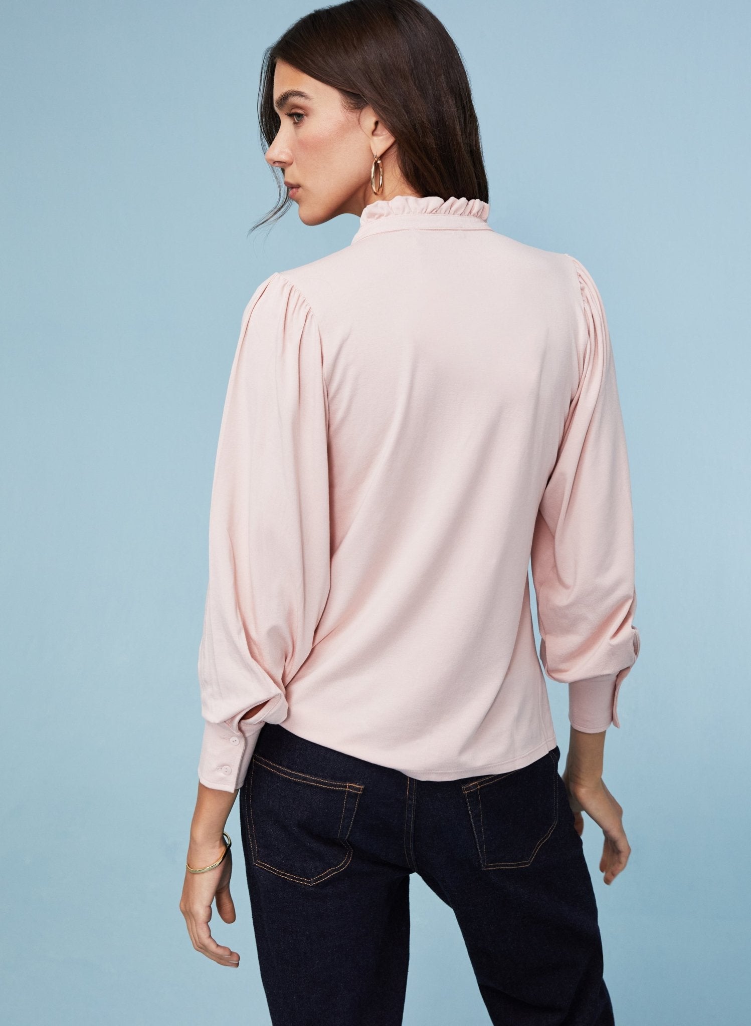 Imken Long Sleeve Blouse - Powder Pink Baukjen