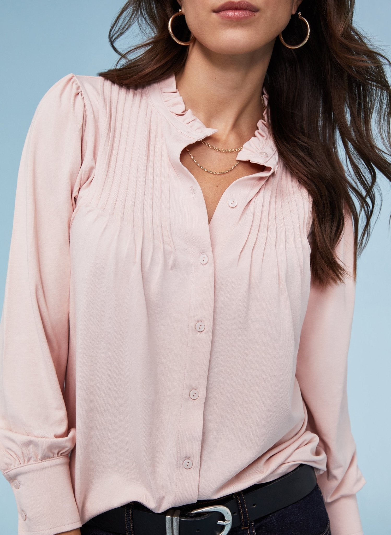 Imken Long Sleeve Blouse - Powder Pink Baukjen