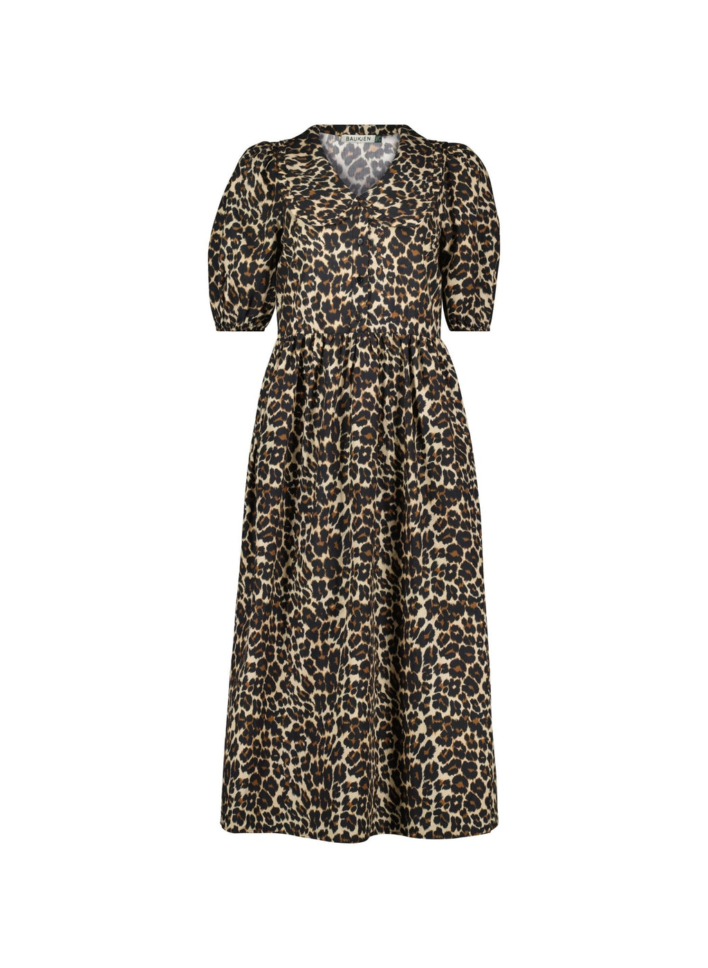 Imogen Organic Cotton Printed Midi Dress - Brown Leopard Baukjen