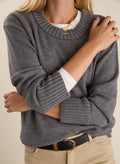 Ines Merino Crew Neck Jumper - Grey Marl Baukjen