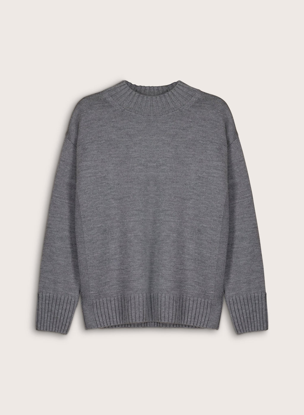 Ines Merino Crew Neck Jumper - Grey Marl Baukjen