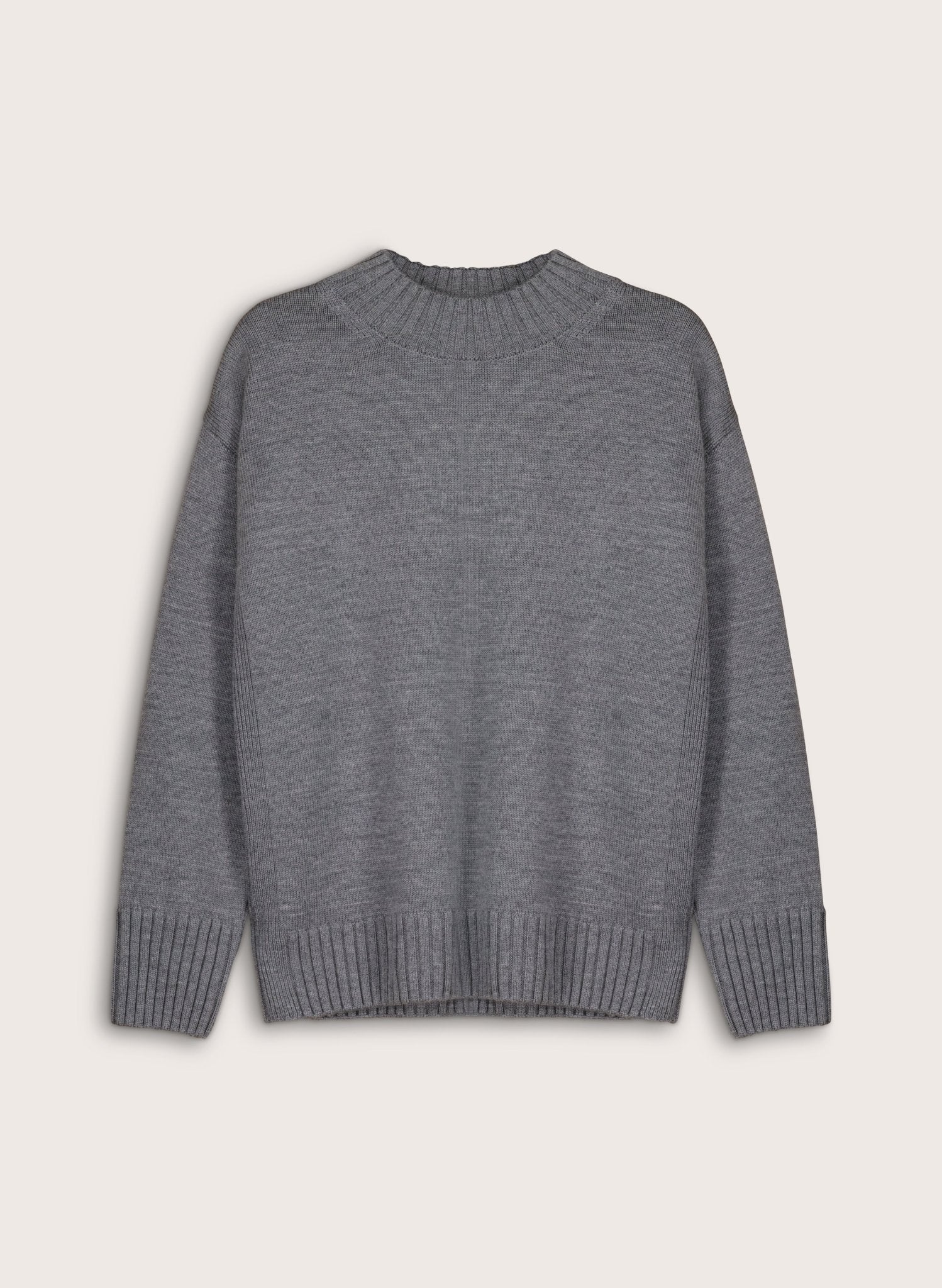 Ines Merino Crew Neck Jumper - Grey Marl Baukjen