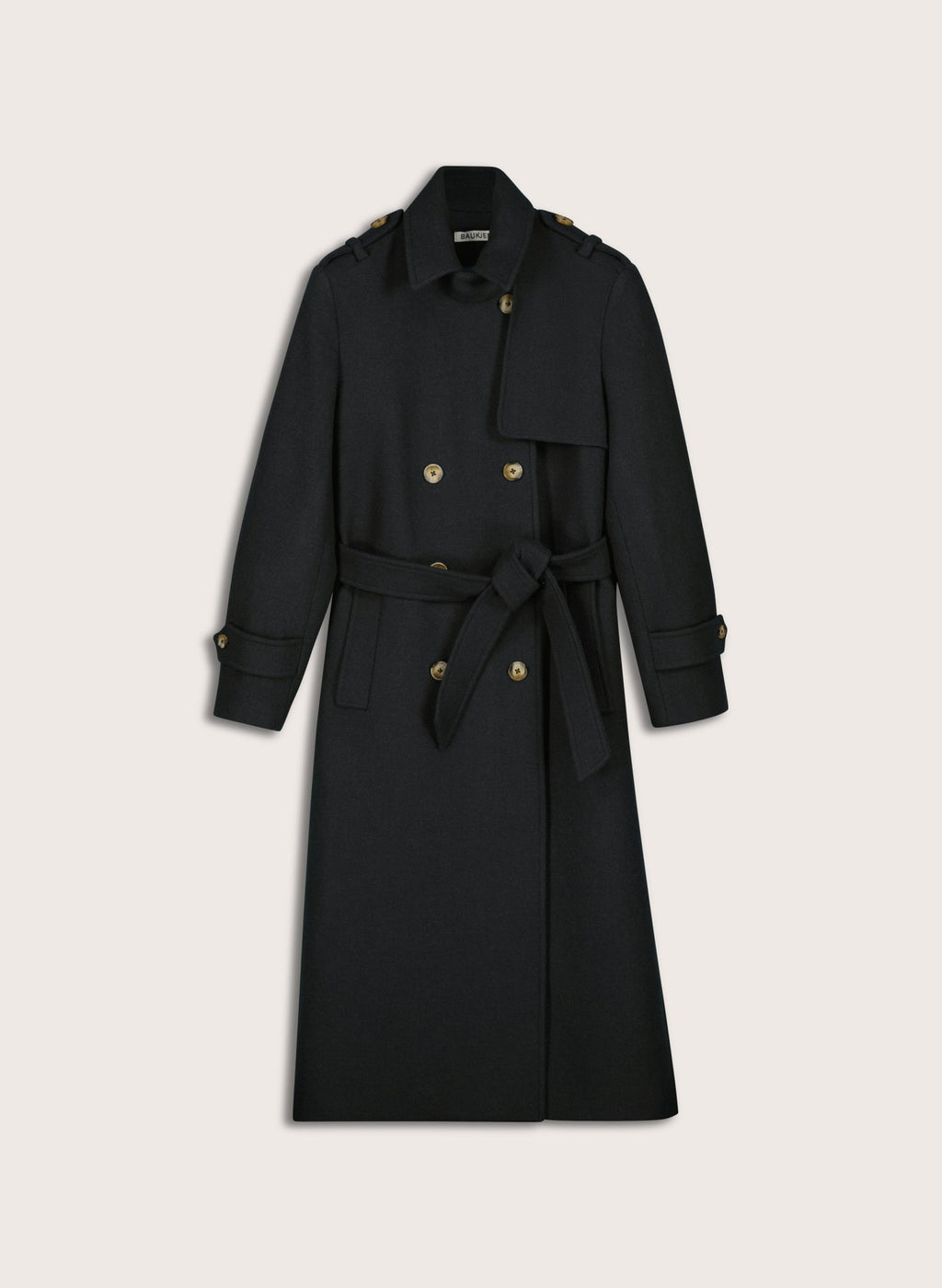 Ingrid Belted Wool Trench Coat - Classic Navy Baukjen