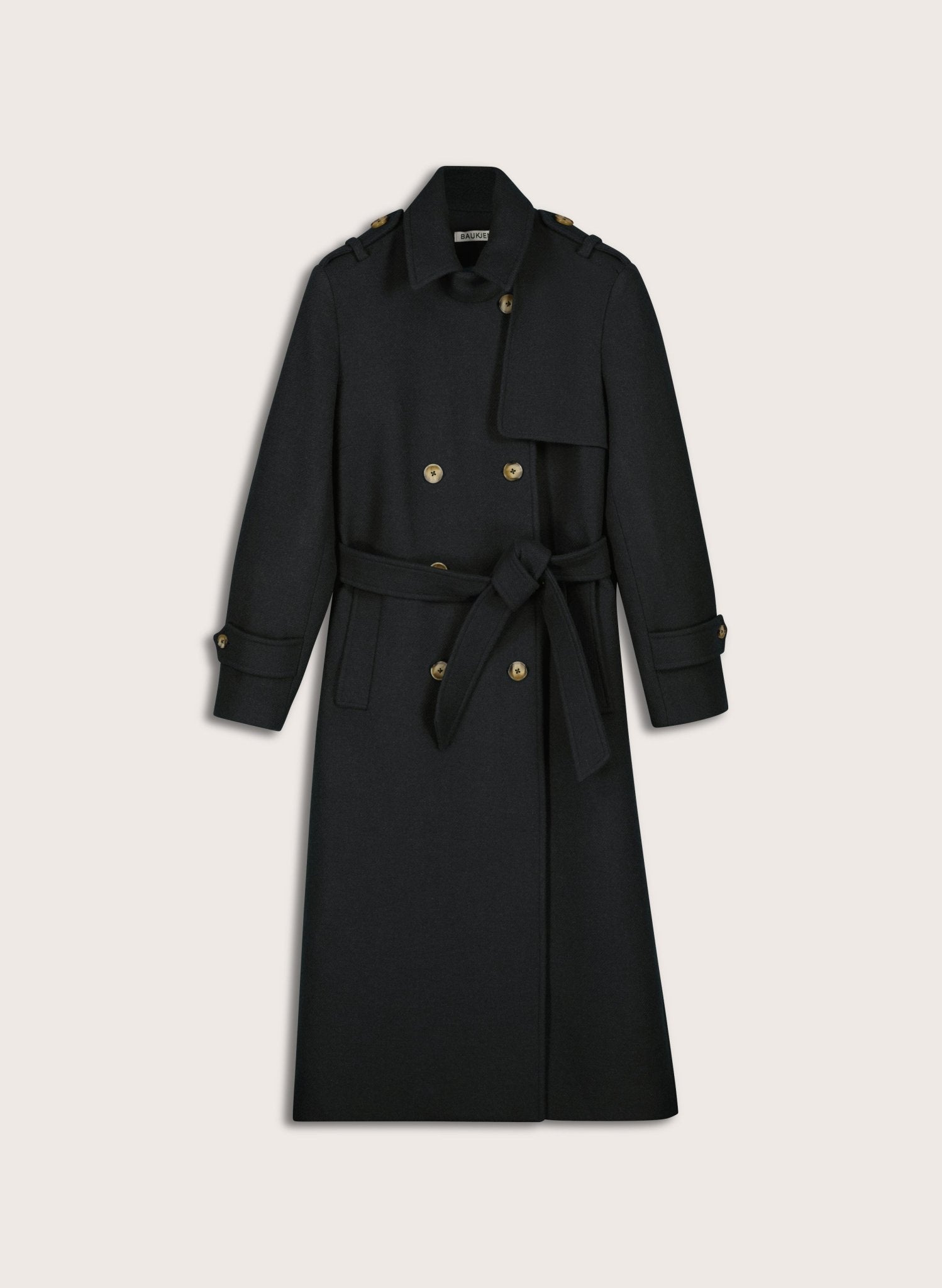 Ingrid Belted Wool Trench Coat - Classic Navy Baukjen